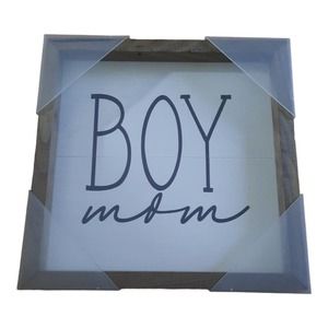 Kendrick Boy Mom Farmhouse Wooden Wall Sign NWT